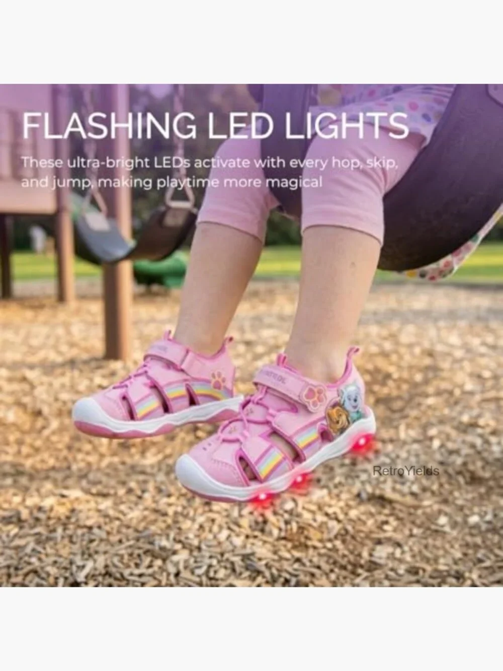 Light Up Sandals for Toddler Girls - Paw Patrol Skye Everest Adjustable